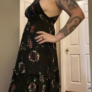 Free People Floral Black Maxi Dress